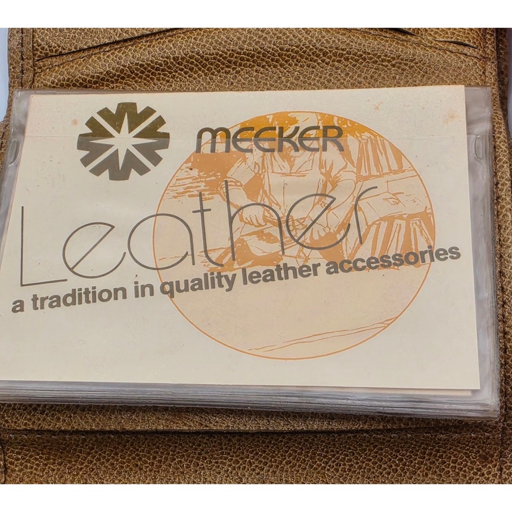 Meeker Trifold Wallet Mens OS Brown Like New Genuine Pigskin Leather Vintage